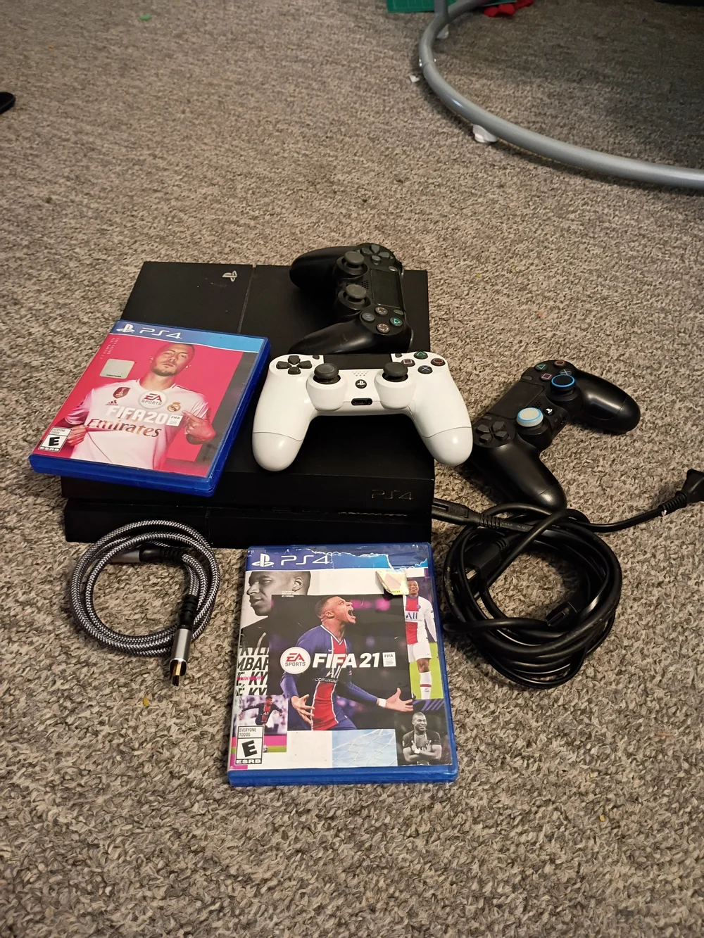 Sony 4 Console Bundle with White DualShock Controller and FIFA Games